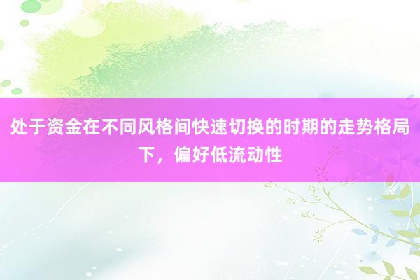 处于资金在不同风格间快速切换的时期的走势格局下，偏好低流动性