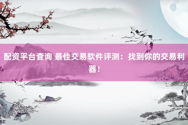 配资平台查询 最佳交易软件评测:找到你的交易利器!