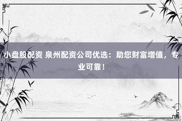 小盘股配资 泉州配资公司优选：助您财富增值，专业可靠！