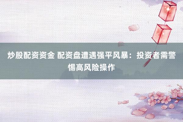 炒股配资资金 配资盘遭遇强平风暴：投资者需警惕高风险操作