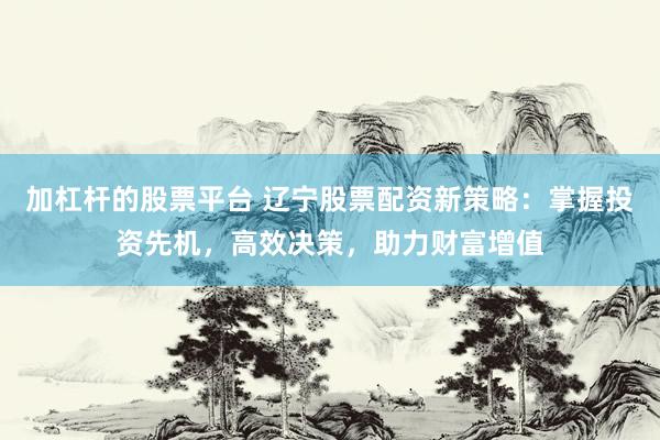 加杠杆的股票平台 辽宁股票配资新策略：掌握投资先机，高效决策，助力财富增值